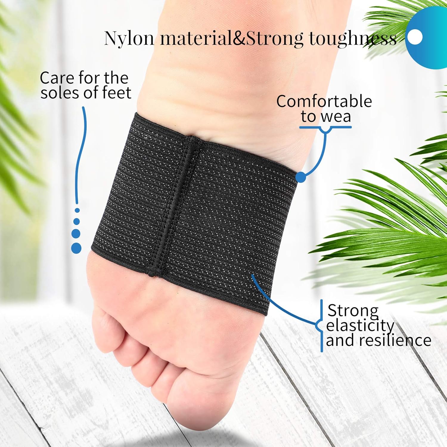 Geyoga 2 Pairs Compression Foot Arch Support for Women and Men Plantar Fasciitis Arch Support Sleeves Braces Sports Bandage Orthotics Unisex Foot Wrap for Flat Feet Heel Spurs Feet Care Pain Relief - Image 3