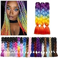 Vista 137 de Benehair 1 paquete de 1 paquete de extensiones de cabello trenzado de 24 pulgadas, extensiones de cabello sintético de alta temperatura, extensiones