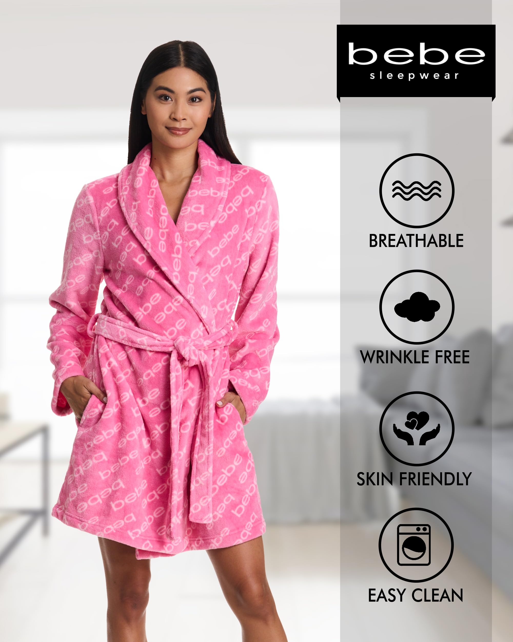 bebe Plush Robe - Aurora Pink, M