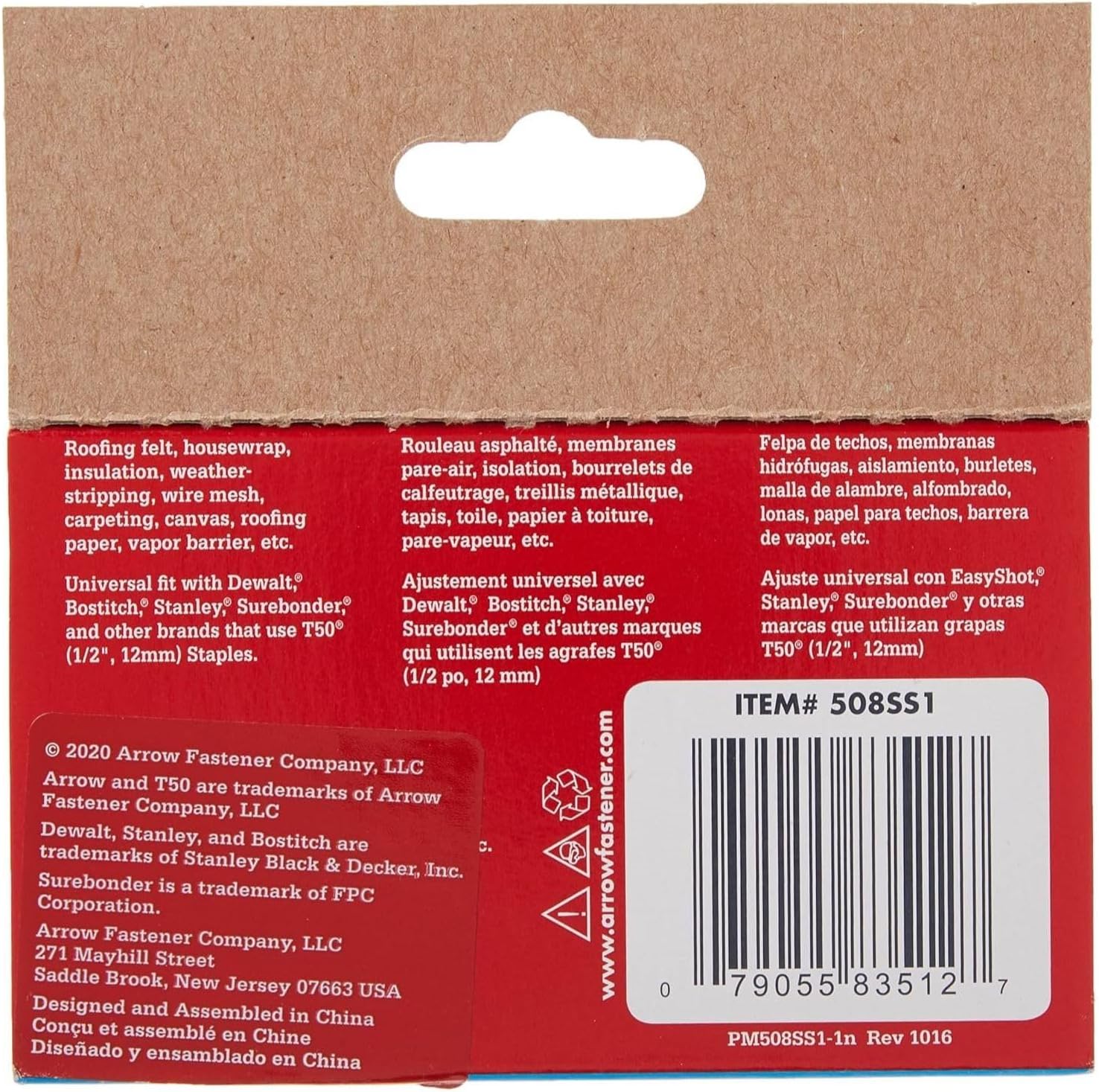 Arrow Fastener T50 3/8 in. W x 1/2 in. L 18 Ga. Flat Crown Heavy Duty Staples 1000 pk - Total Qty: 5; Each Pack Qty: 1000; Total Items Rec: 5000