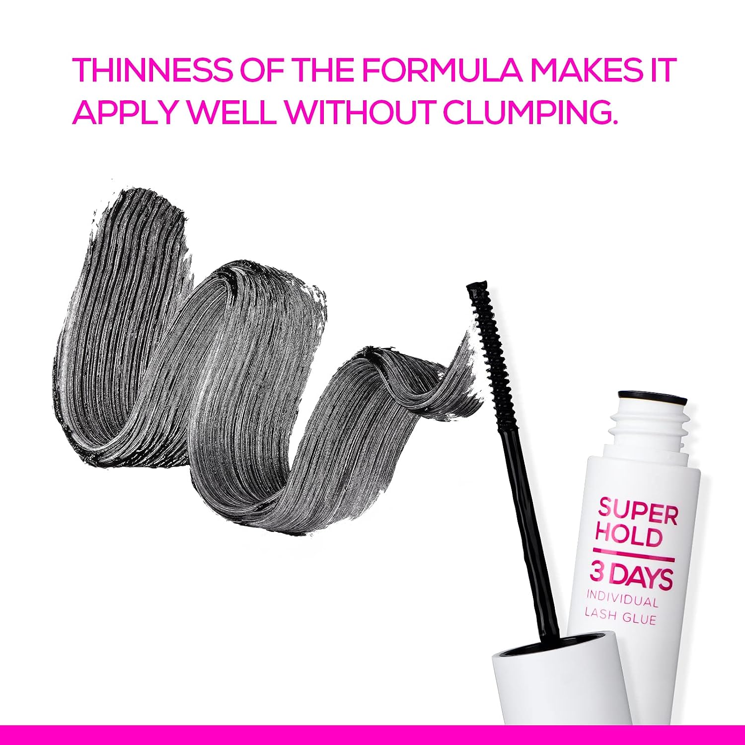 CAELYMINE Cluster Lash Glue, DIY Lash Extension Glue, Super Strong Hold 72 Hours for Individual Cluster Lashes&False Eyelashes, Waterproof Sensitive Glue, Latex Free 0.17fl.oz/5ml