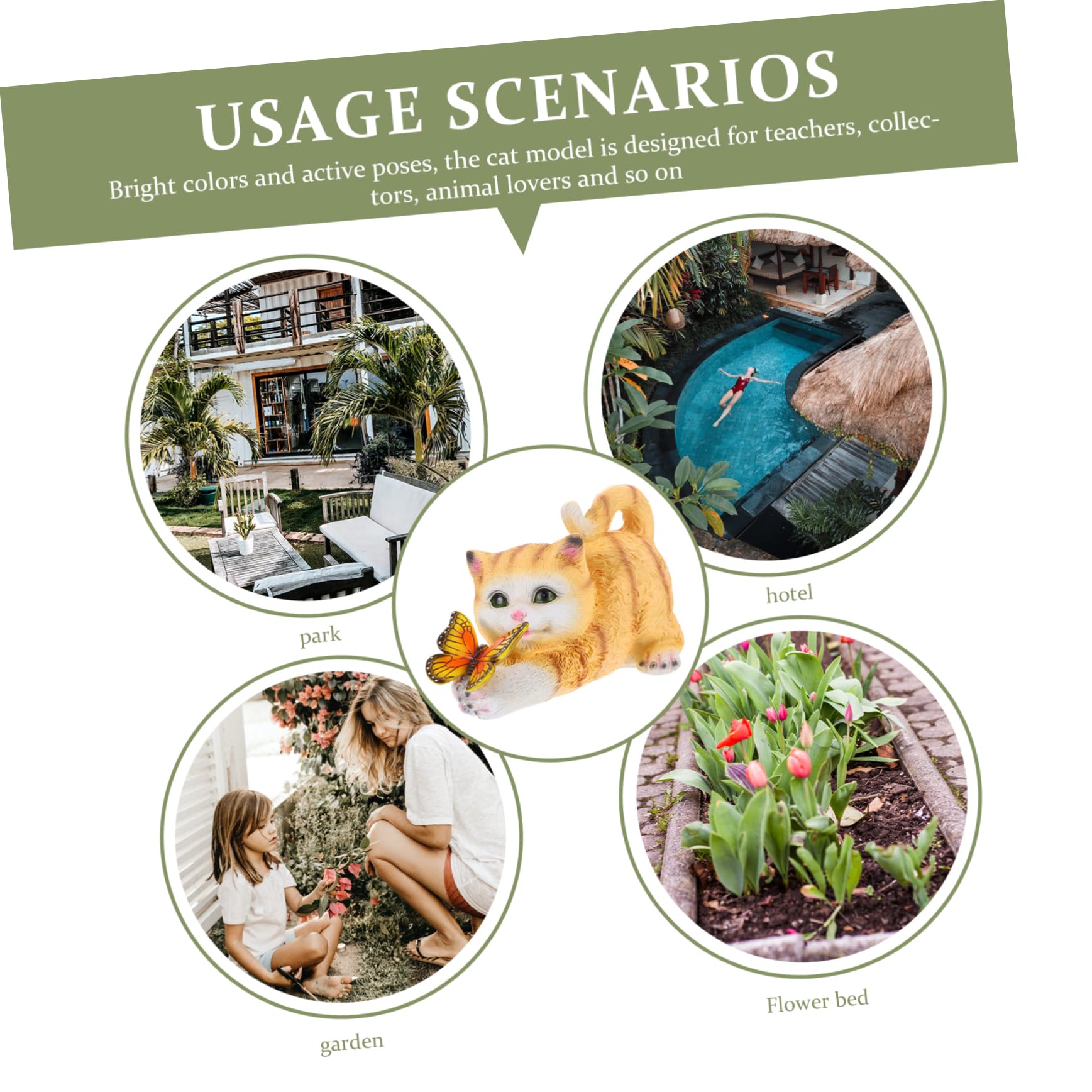 ibasenice Realistische Gelbe Katzenfigur aus Kunstharz als Dekorative Schreibtischdekoration und Space Matching Gartenskulptur für Sammler und Tierliebhaber