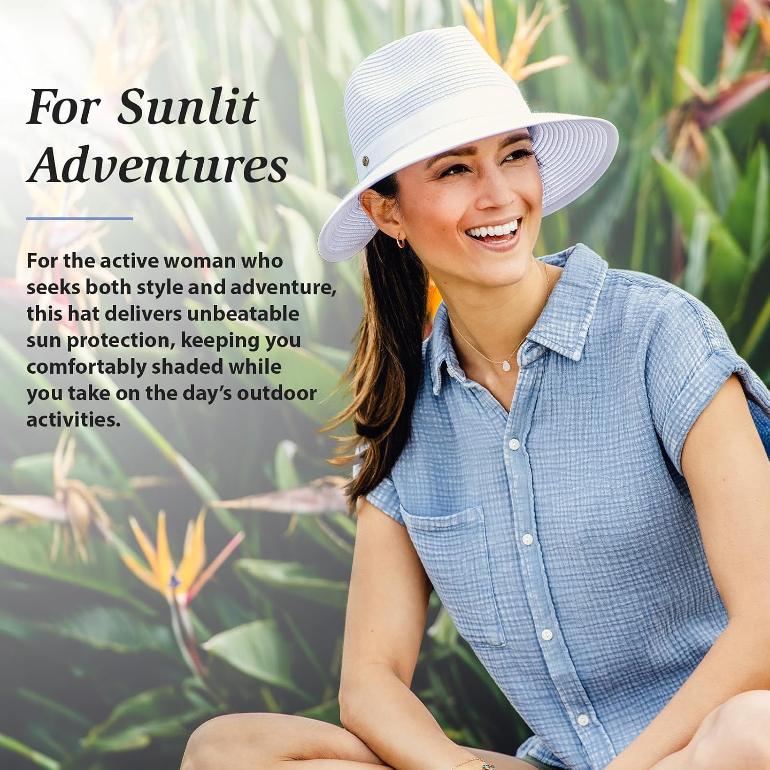 Wallaroo Hat Company – Women’s Gabi Fedora – UPF 50+ UV Sun Protection, Ponytail Sun Hat, Packable, Adjustable, Medium Size - Image 3