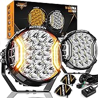 Vista 12 de Auxbeam V-Ultra Series - Faros antiniebla ámbar tipo cápsula de 3 pulgadas y 108W, función DRL, 3 modos y cubiertas protectoras, barra de luz