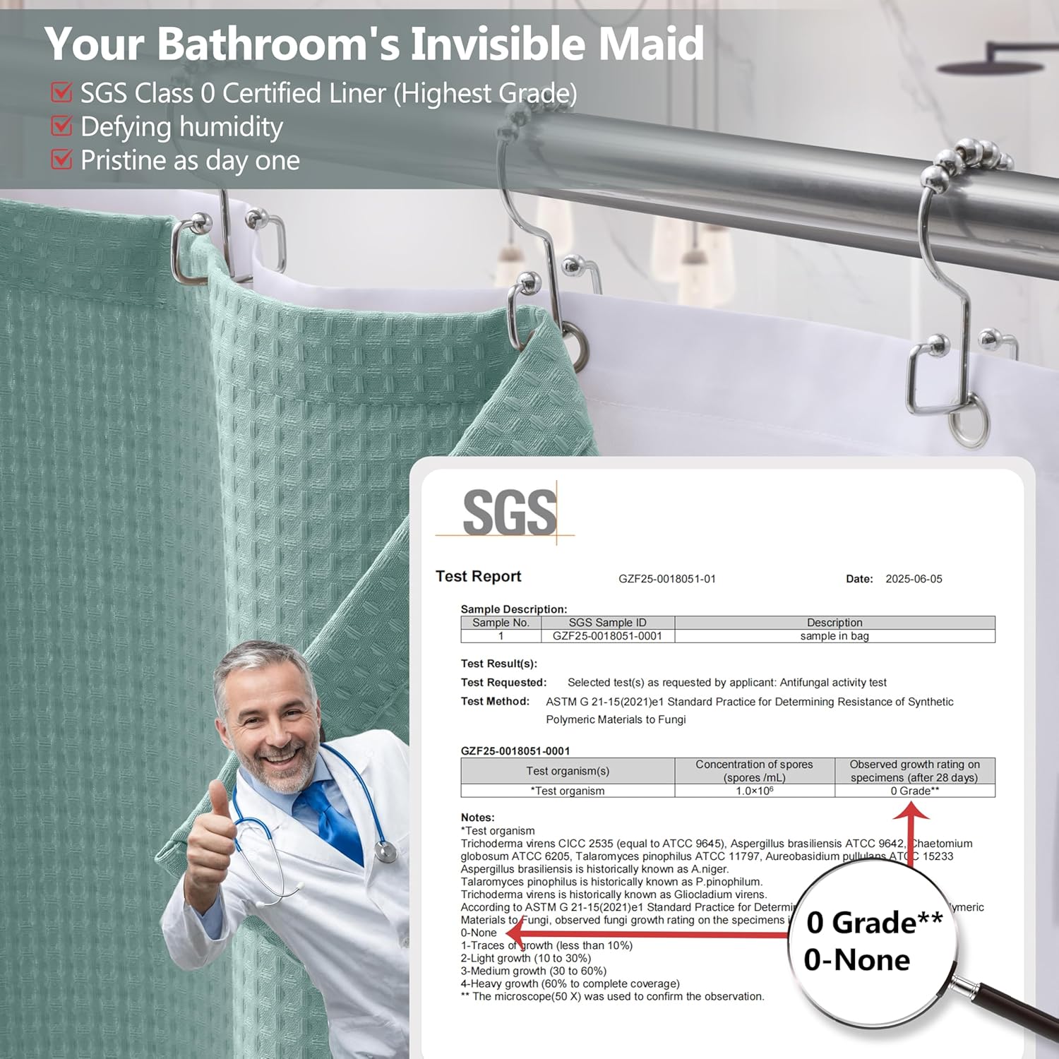 Luxury 3 in 1 Shower Curtain Set 3D Textured Waffle Weave Bathroom Curtain with Waterproof SGS Certified Fabric Liner & 12 Anti-Fall Stainless Steel Hooks, Machine Washable 72"x84" (Turquoise)