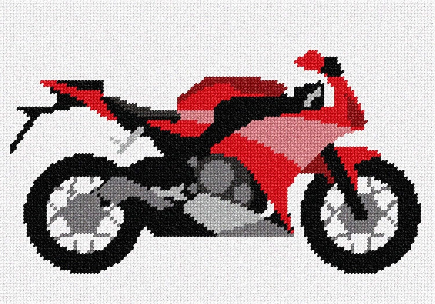 Pepita Needlepoint Canvas: Red Motorcycle, 10" x 7"