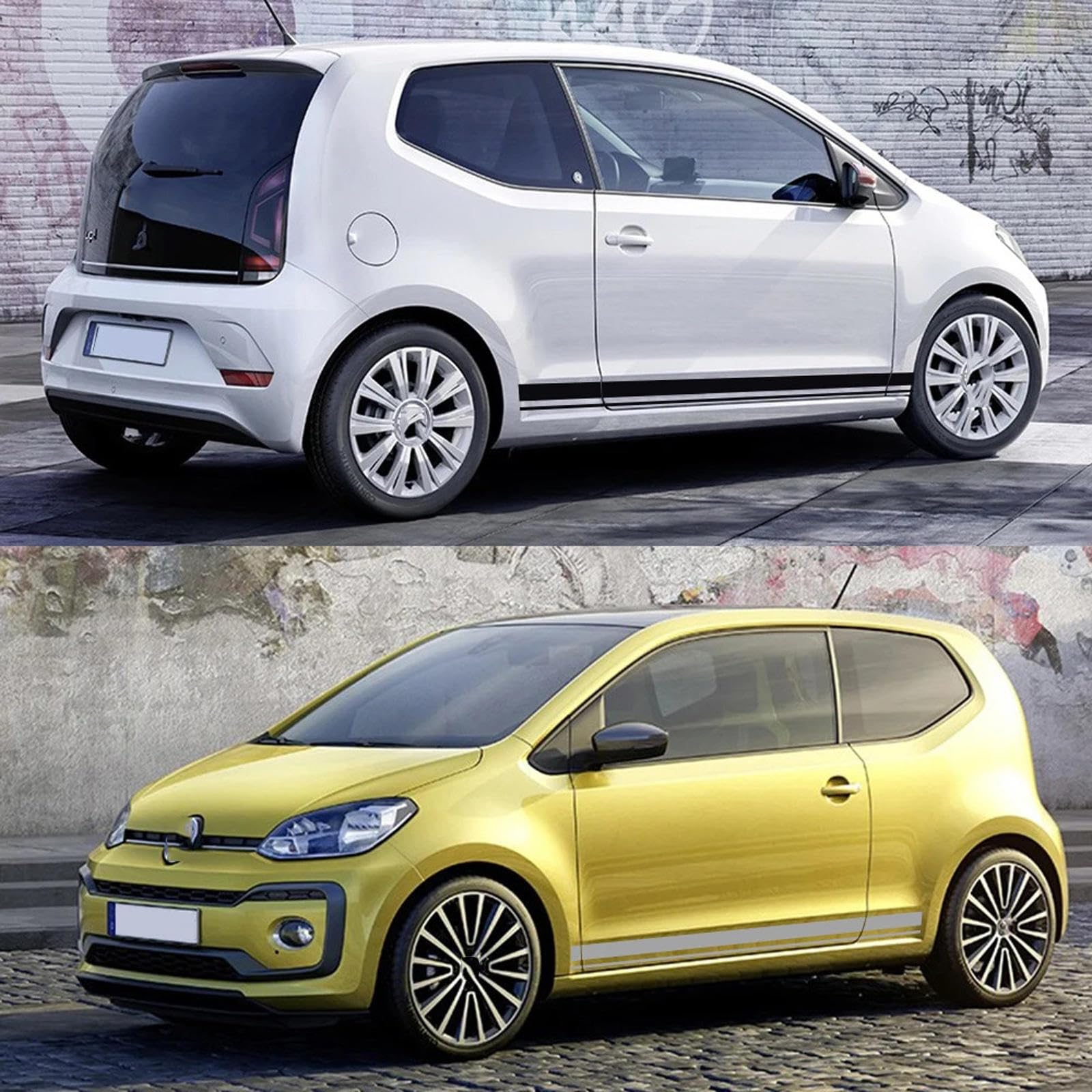2 SZTUK Car Side Stripes Naklejki Folia winylowa Auto Decoration Naklejki, Pasują do VW Golf Polo Samochodowe Akcesoria do tuningu samochodów