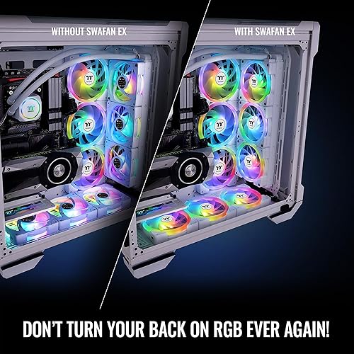 Miniatura 4 de Thermaltake SWAFAN EX 14 ARGB Ventilador de refrigeración para PC, blanco, 3 ventiladores, 500  2000 RPM, conexión magnética, cuchillas reversibles,