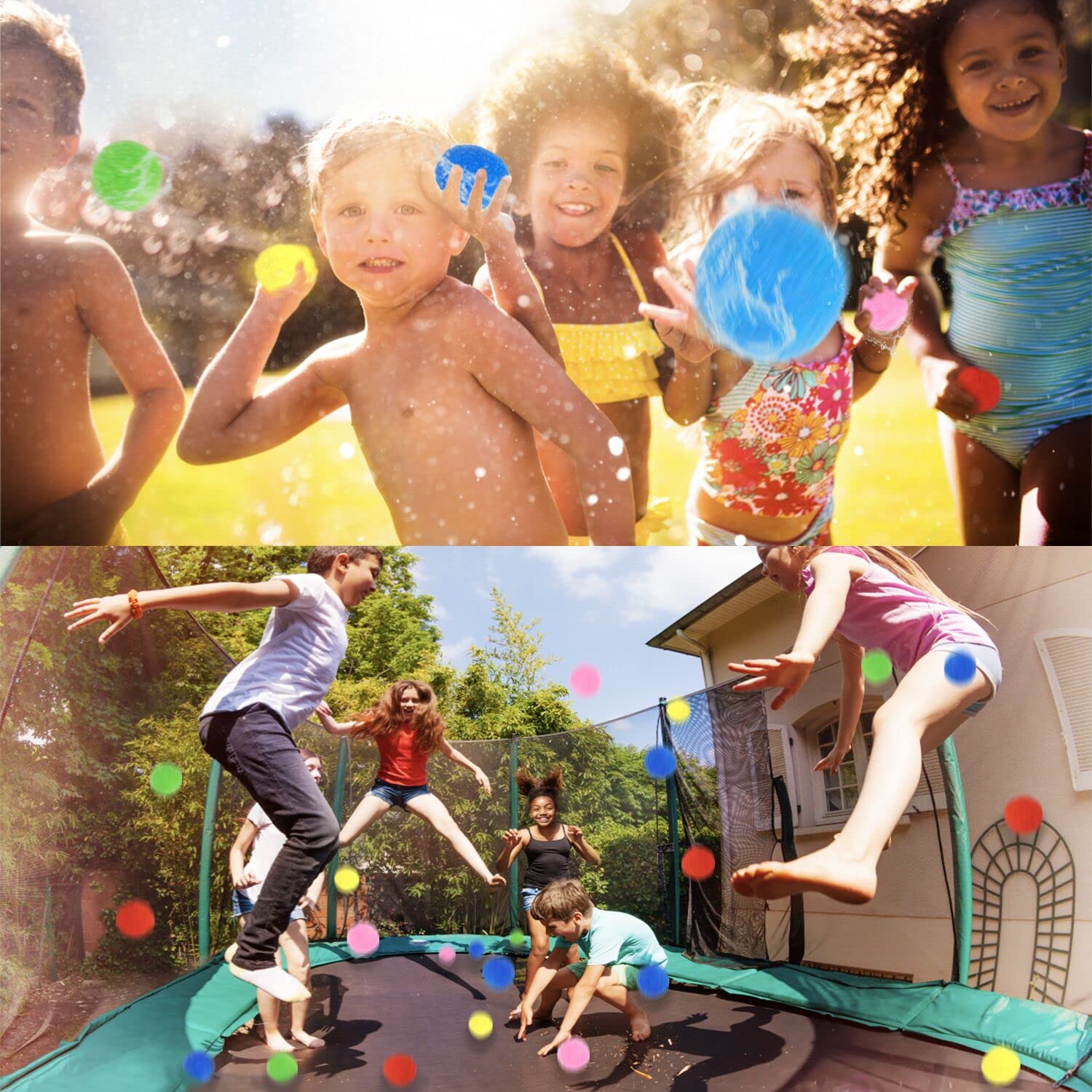 Bolas de esponja de agua reutilizables, 60 globos de agua para niños, juguetes de playa y piscina, juegos de patio al aire libre para niños de 3 a 5 4 a 8 a 12 años, niños, niñas, adolescentes 3
