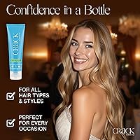 Vista 6 de Crack Hair Fix - Tratamiento de peinado multitarea, antiencrespamiento, crema de peinado sin enjuague con protección contra la humedad, cloro
