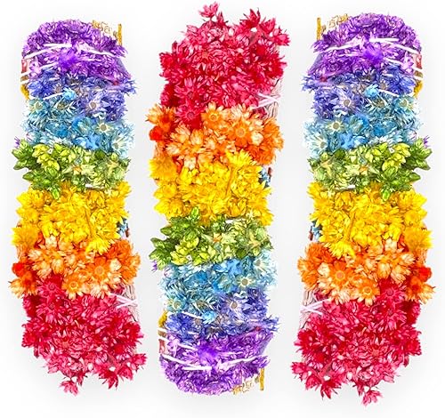 Yerbero - Paquete de salvia de 3 piezas 3 Premium 4 pulgadas de largo California 7 chakras salvia blanca 7 colores  Kit de manchas para amor paz