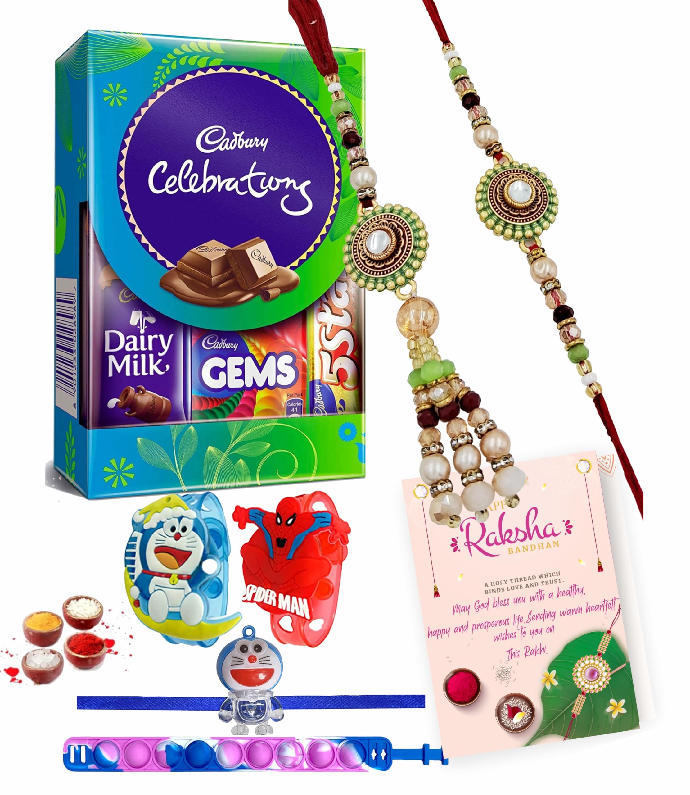 Rakhi for Bhaiya Bhabhi and Kids-Rakhi Set of 6, Bhaiya Bhabhi Rakhi with Cartoon Rakhi,Kids Rakhi,Light Rakhi,Lumba Rakhi with Chocolate Celebration Box (B0D9S5KB48) Amazon Price History, Amazon Price Tracker