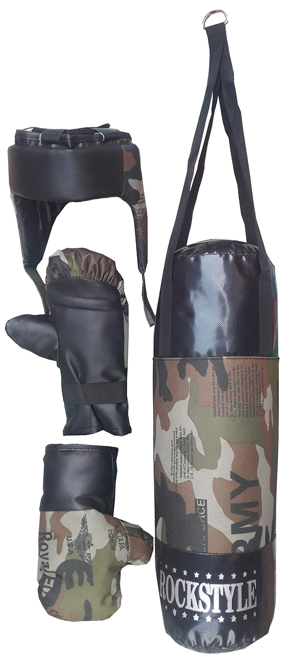 Boxing Set for Practice of Kids 3-8 yrs (Punching Bag, 1 Pair of Gloves & Headguard) n Blue & Black Colour Filled with Cotton (B07WTBKWP1) Amazon Price History, Amazon Price Tracker