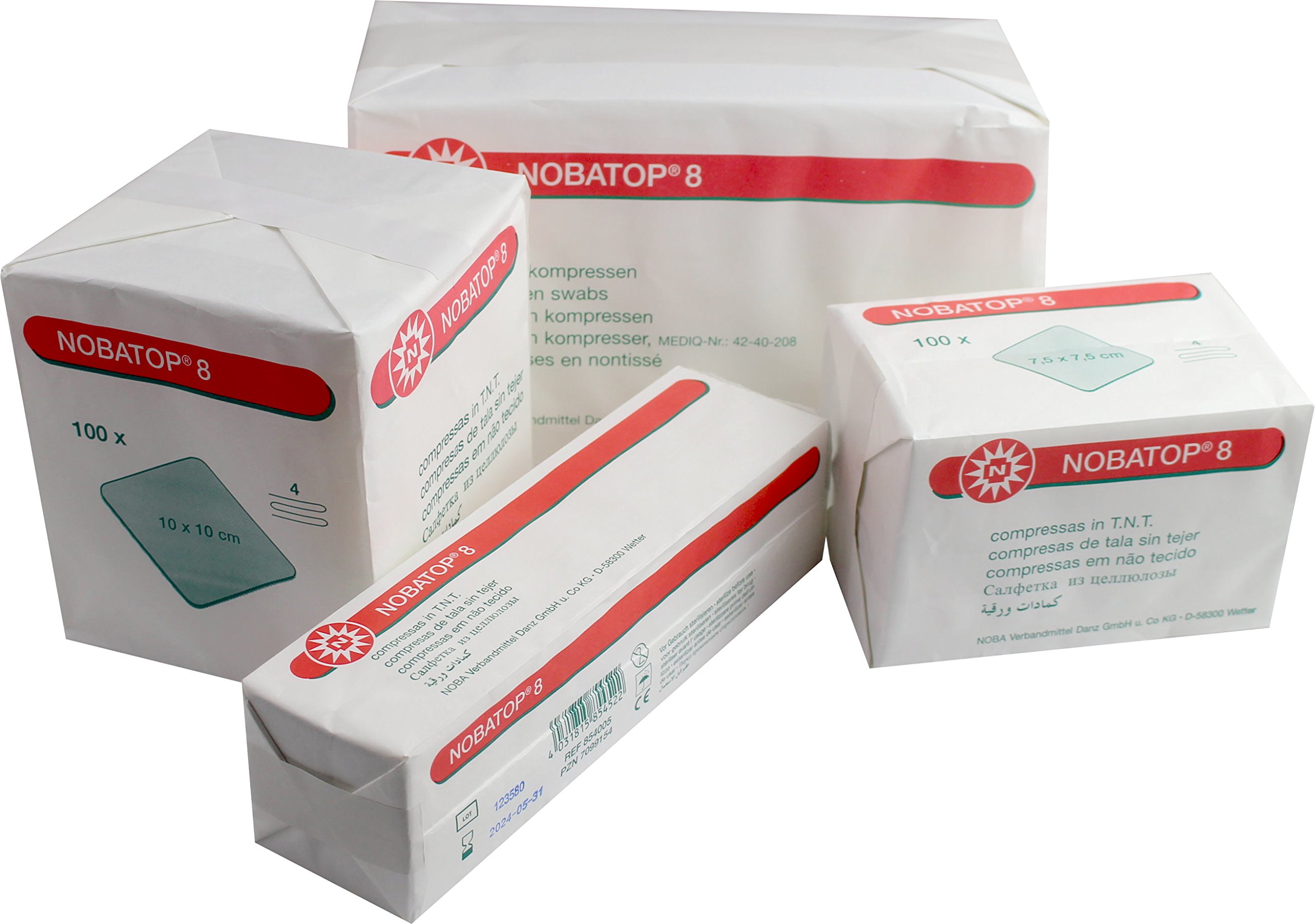 Tessuto non tessuto-compress 100 Pezzo Nobatop 8 non sterile varie grandezze - 10,0 cm x 20,0 cm