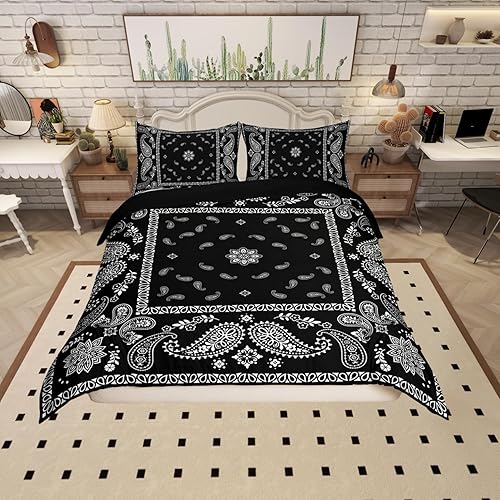 Miniatura 2 de Castle Fairy Juego de funda de edredón, funda de edredón moderna con estampado floral de cachemira para mujeres, hombres, niños y niñas, juego de