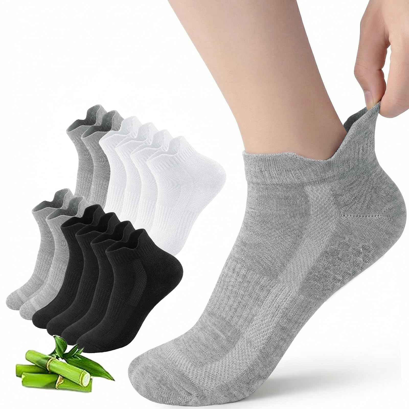 Briyat Bambus Socken Damen Sportsocken 39-42 Sneaker Socken Damen 35-38 Weiche Atmungsaktive Kurzsocken 6 Paar Für Alltag und Sport Geschenkidee