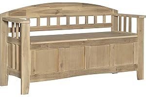 Linon Natural Washed Storage Frankie Bench: A Versatile Haven for Style and Functionality