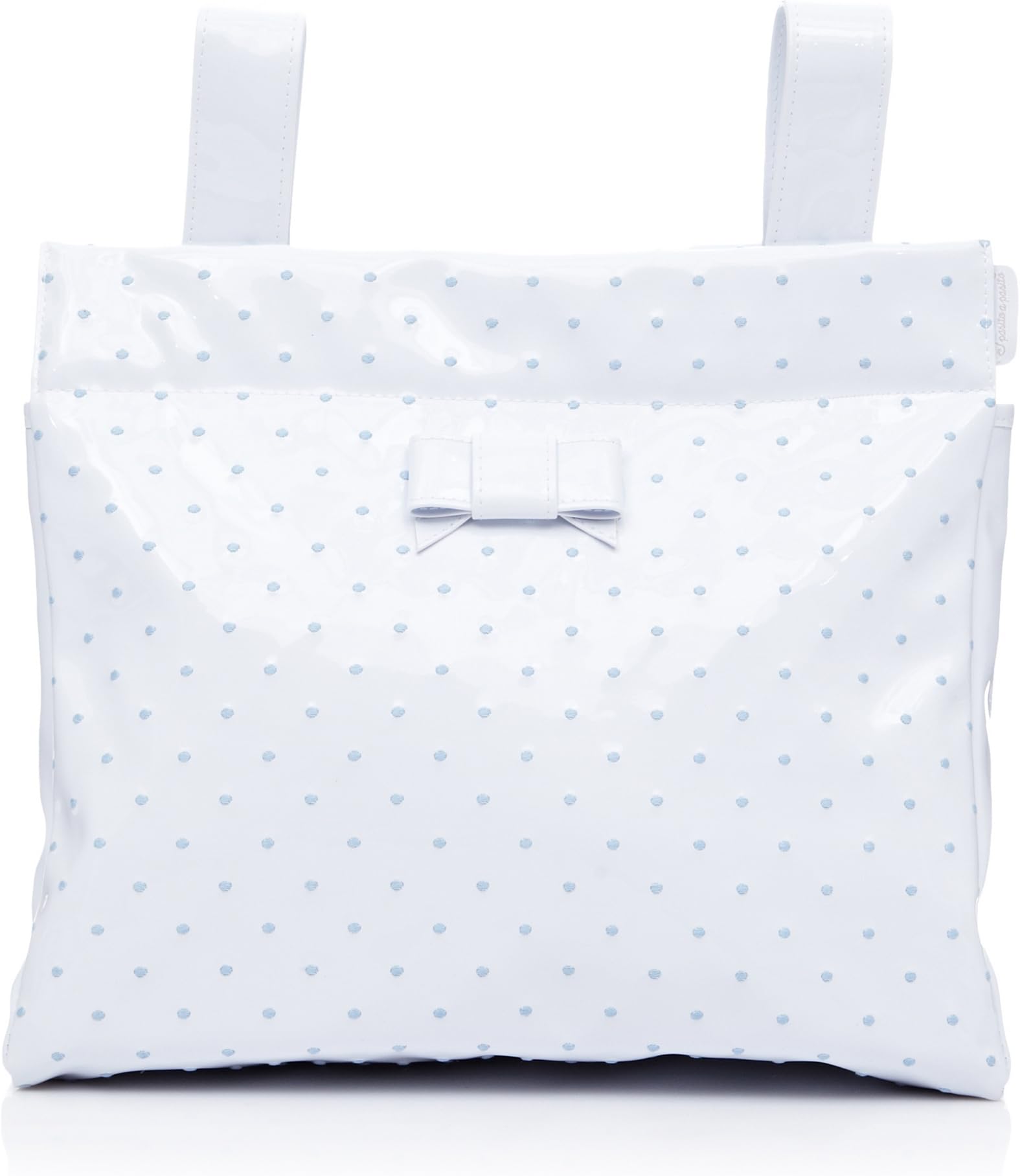 Pasito a Pasito – Bag Topito Patent Leather White Polka Dot – Blue/White, Blue