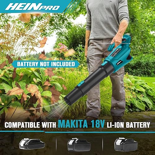 Miniatura 2 de Soplador de hojas inalámbrico de hasta 500 CFM compatible con batería Makita de 18 V (solo herramienta), soplador eléctrico de hojas inalámbrico con