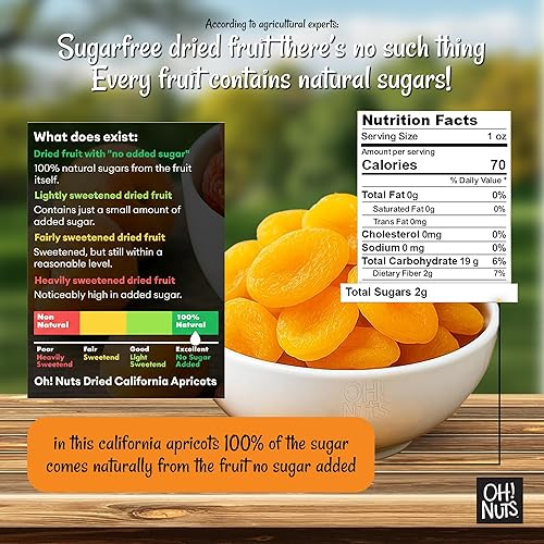 Miniatura 2 de Oh! Nuts Albaricoques secos turcos – 1 libra – Fruta seca – Sin azúcar añadido – Bocados de frutas deshidratados – Empaquetado en bolsa de cierre