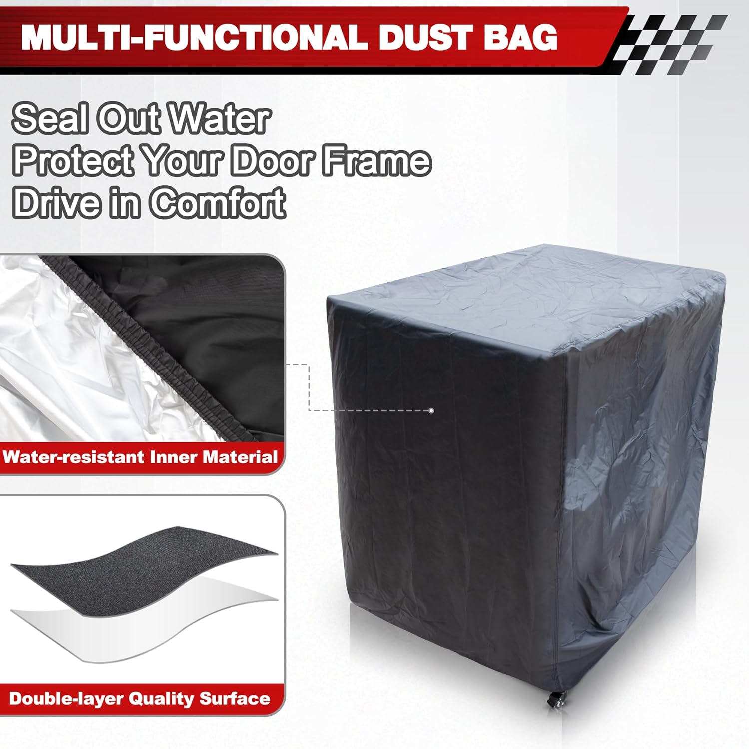 Jeep Door Storage Rack for Wrangler TJ YJ JK JL & Gladiator JT (1987-2025), Heavy Duty Carbon Steel Movable Door Holder with Wheels for Removable Jeep Doors