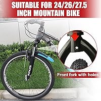 Vista 3 de Juego de guardabarros delantero y trasero, 2 piezas, cubierta completa universal gruesa para bicicleta, ajustable, guardabarros, guardabarros