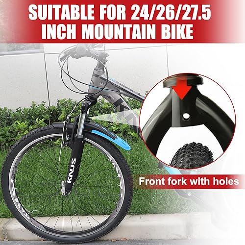 Miniatura 10 de MAKELEN Bike Fender Set Mudguard Set Front and Rear 2 Parts-Universal Full Cover Thicken Widen Bicycle Adjustable Bike Fender Mud Guard Mudflap for