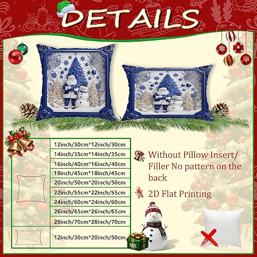 Miniatura 6 de Juego de 4 fundas de almohada navideñas de 18 x 18 pulgadas, fundas decorativas de invierno, Navidenas para cojines, fundas de almohada de Navidad