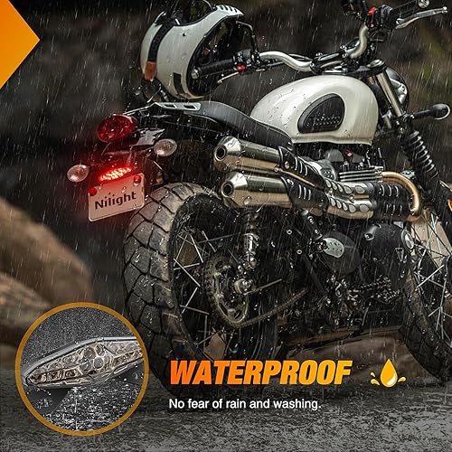 Vista 55 de Nilight UTV LED Chase - Luz de freno universal de 1.75 a 2.0 pulgadas, montaje en barra rodante, luces estroboscópicas de carga inversa para ATV Luz