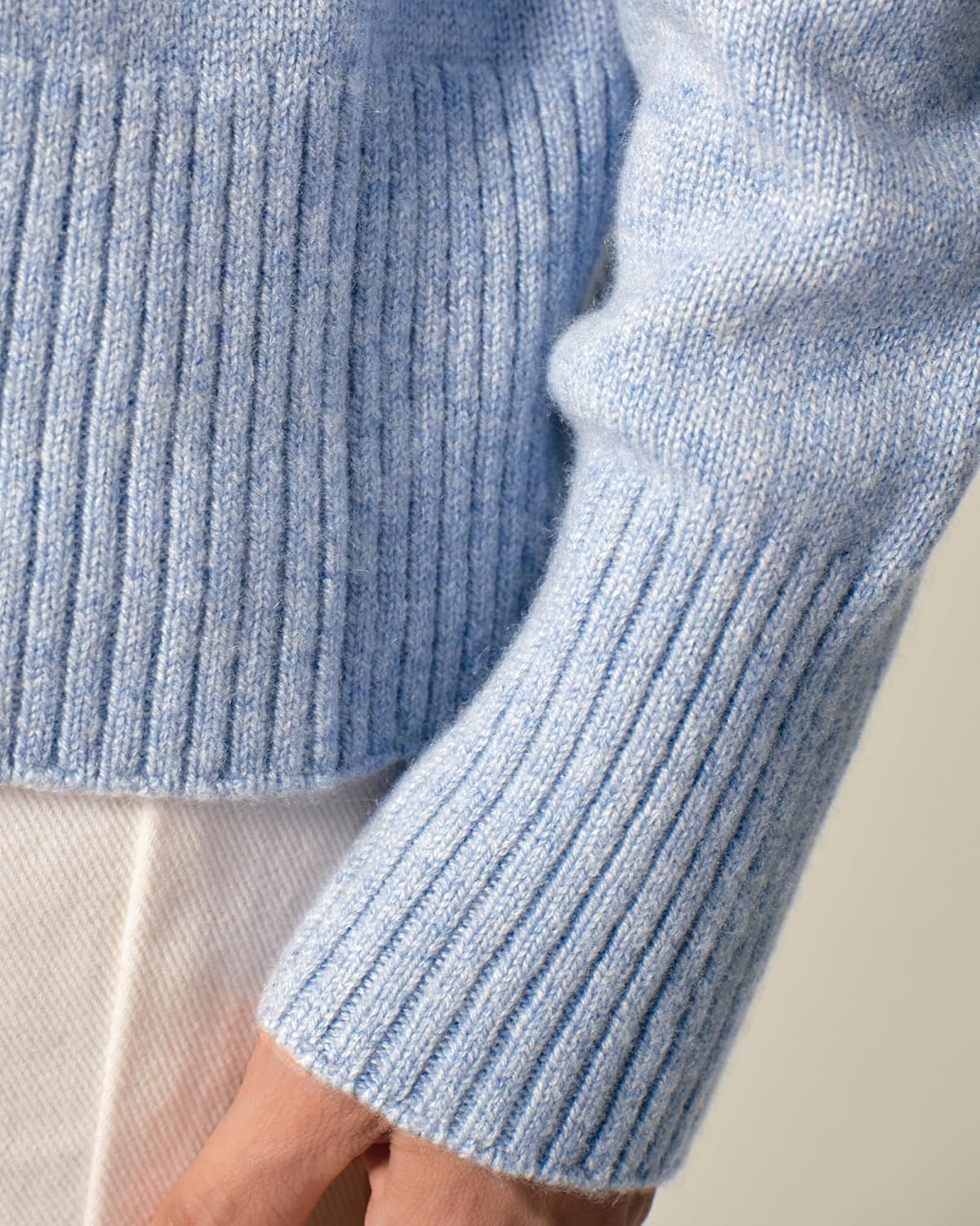 KVSS Women's 100% Pure Cashmere Sweater Mock Neck Long Sleeve Pullover Sweaters | Luxury Cashmere from Inner Mongolia - Image 4