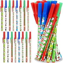 JANYUN Christmas Pens, 26 Pcs Cute Cartoon Holiday Ballpoint Gel Ink Pens Bulk Retractable Christmas Stick Pens for Adults Party Gifts School Office Writing Stationary Home Supplies