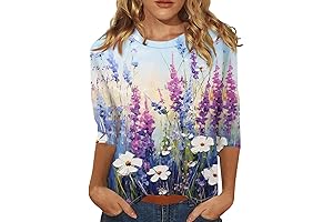 Cotton 3/4 Sleeve Floral Blouses for Women: Style and Comfort Combined