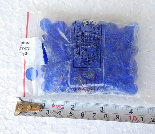 Miniatura 6 de Rastogi Handicrafts Tiny Gems Centros de mesa, Artesanías de Gemas de Vidrio, Boda, Decoración Guijarros, Un Lado Plano 100 Piezas (Azul) 0.394 in