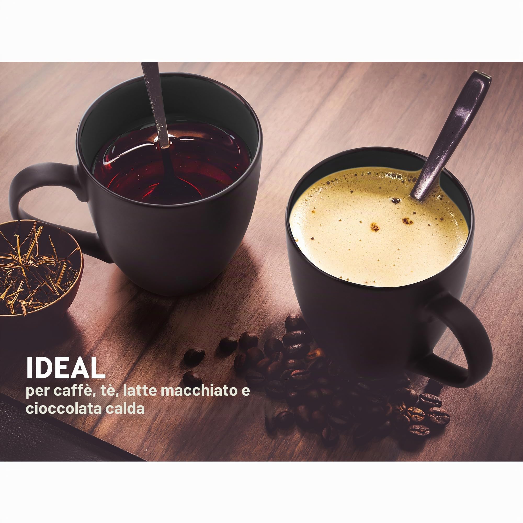 MIAMIO Le Papillon Collezione Set di Tazze da Caffè 6 x 350 ml Nero