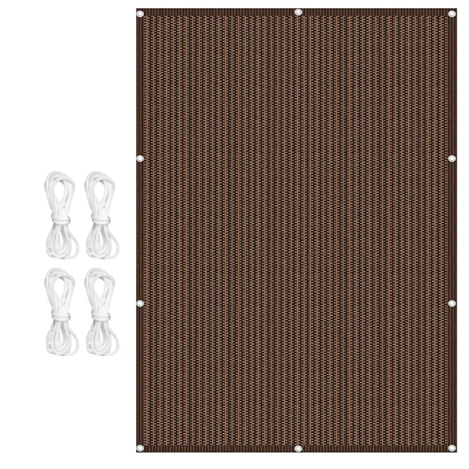 Voile d'ombrage rectangulaire 2.4x4m en tissu HDPE marron pour jardin