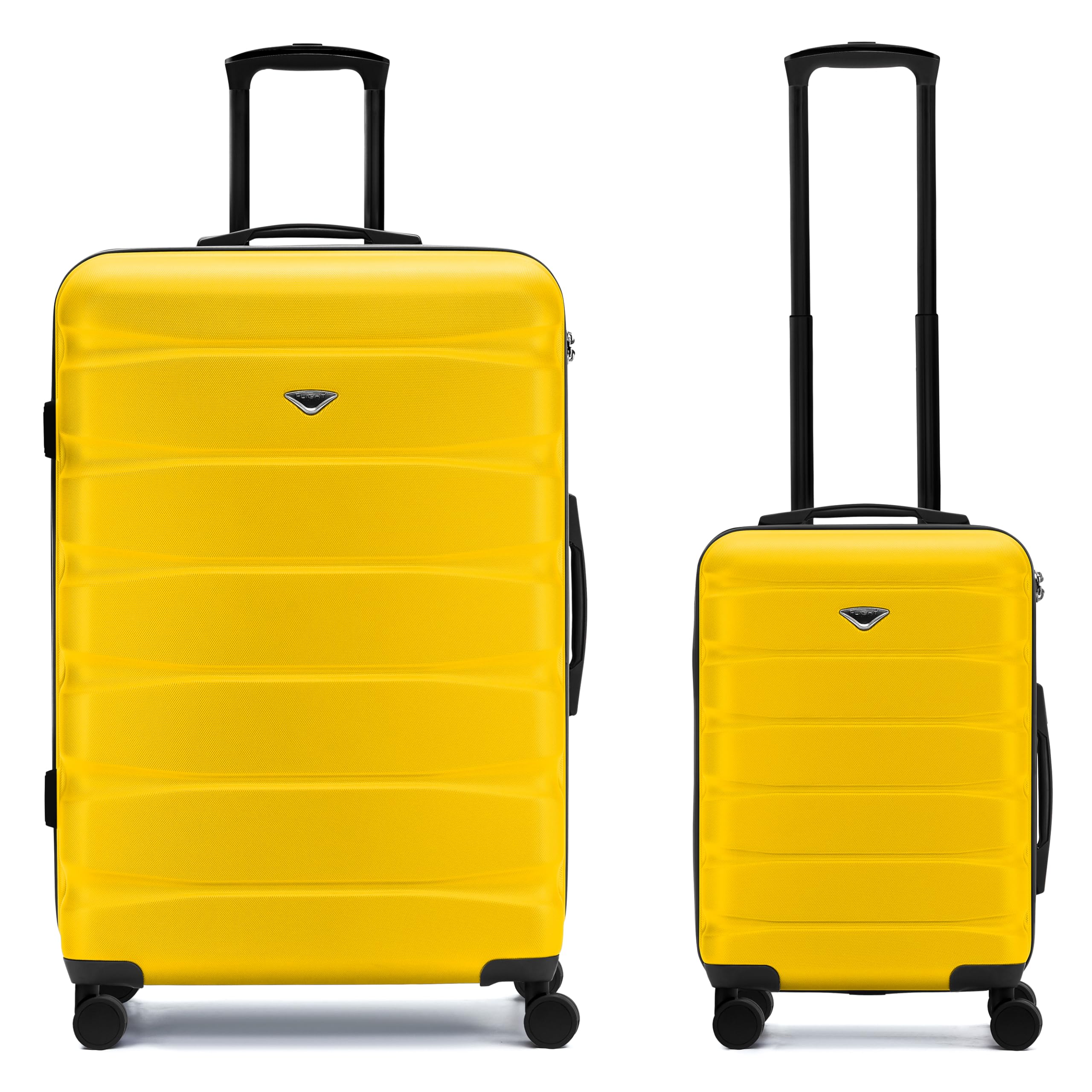 Flight Knight Luggage Sets - Carry-On & Large 31" Checked Hardside Suitcase TSA Lock Silent Double Spinner Wheels - 22x14x9 Maximum Carry On Bag Size For American & United Approved Airlines