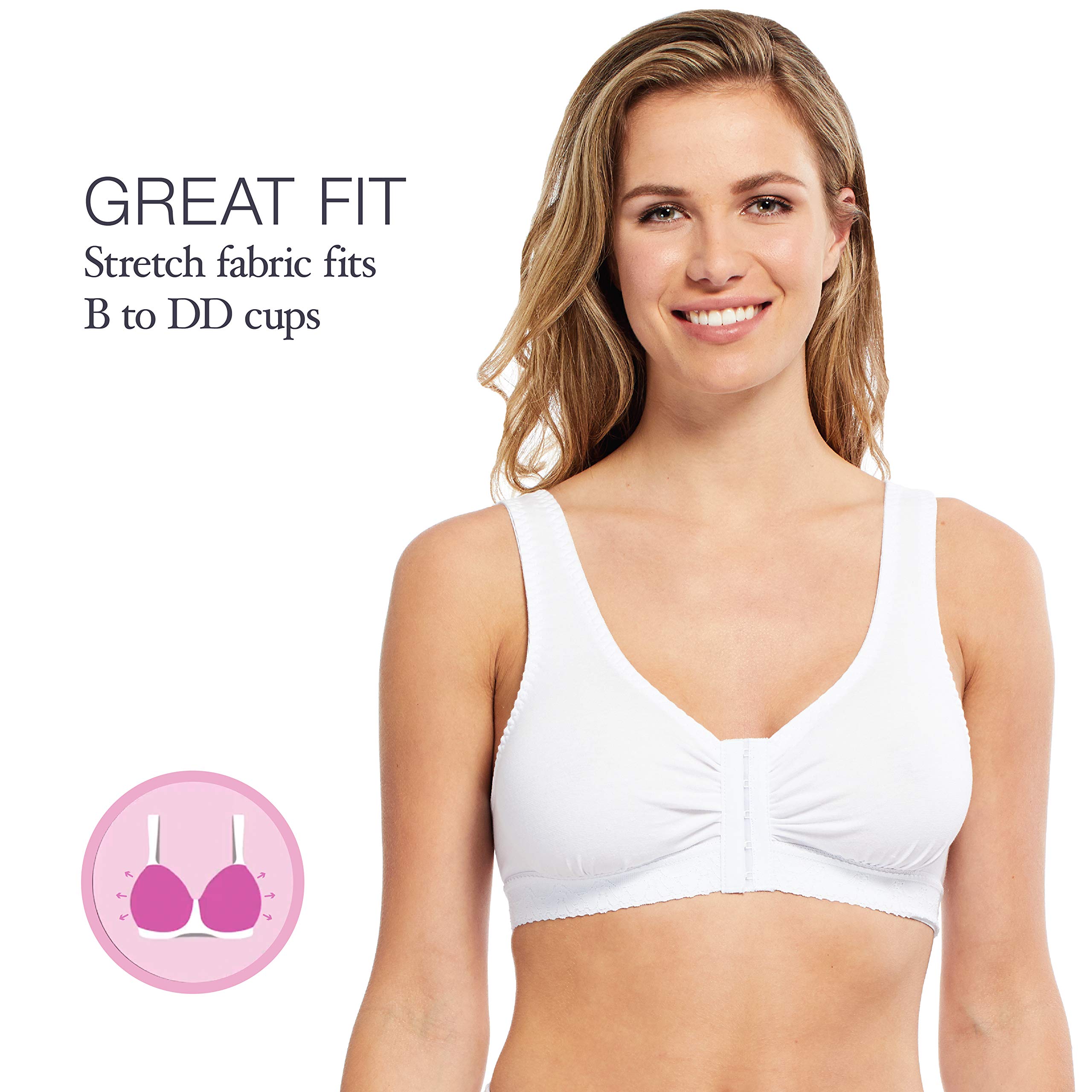 FullFreedom Front Closure Bra, Perfect Wireless Cotton Sleep Bras for