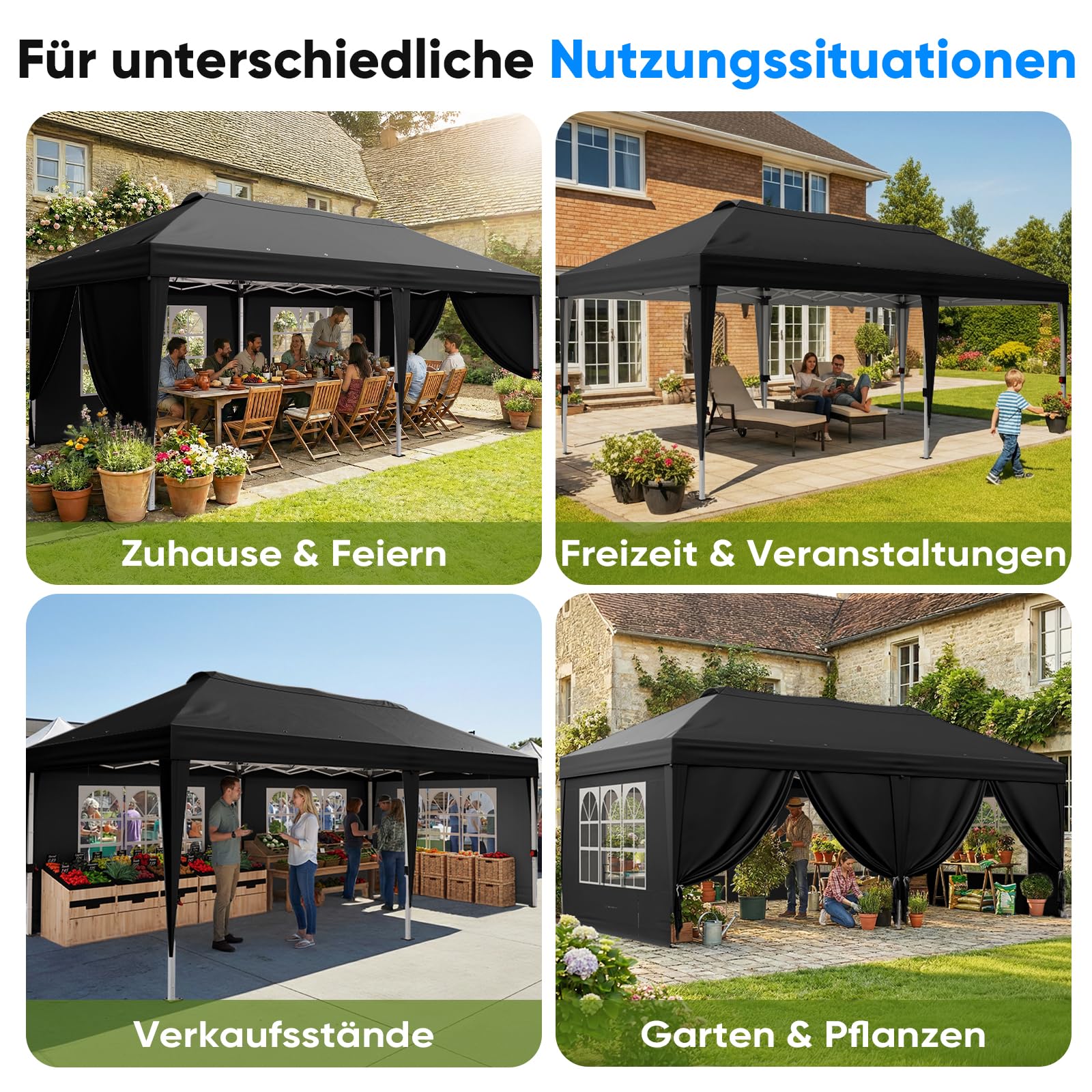 Quictent Faltpavillon 3x6m Pop-Up