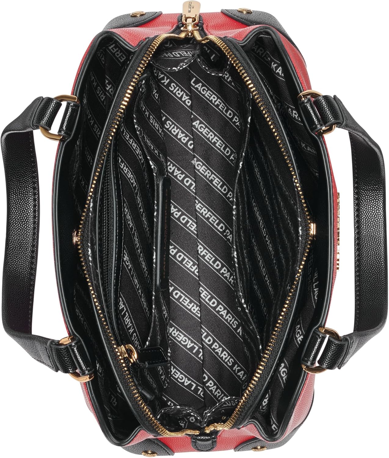 KARL LAGERFELD Paris Women's Handbags Satchel, Crimson, One Size