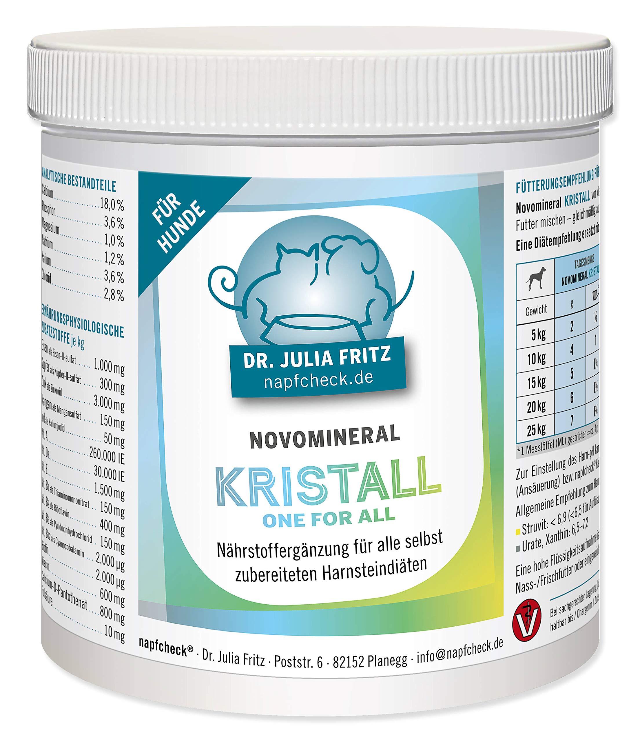 napfcheck Novomineral Kristall - für Harnsteindiäten - für Hunde - 500 g