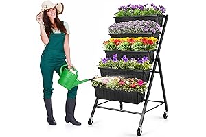 Homdox 4FT Vertical Garden Bed Tower for Growing Vegetables On The Balcony,...