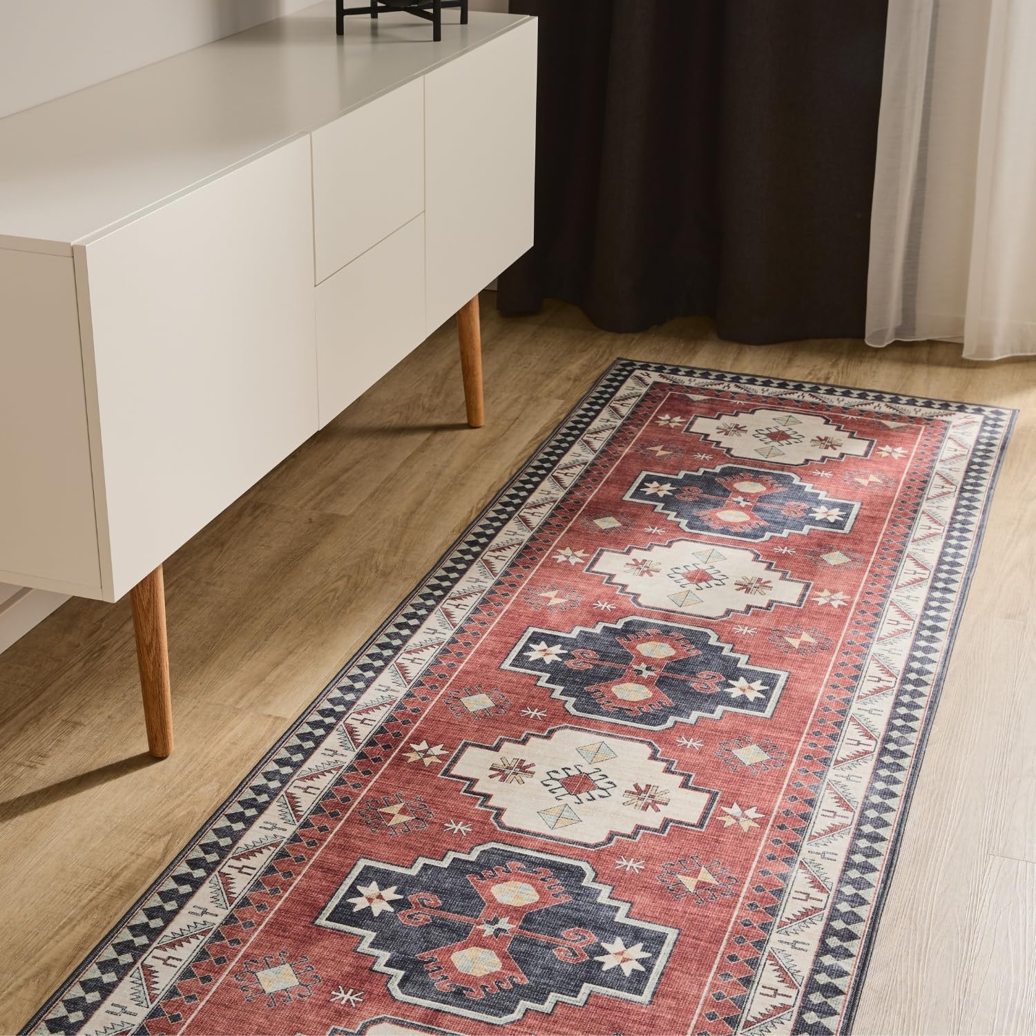 Tapis lavable vintage multicolore George pour un entretien facile