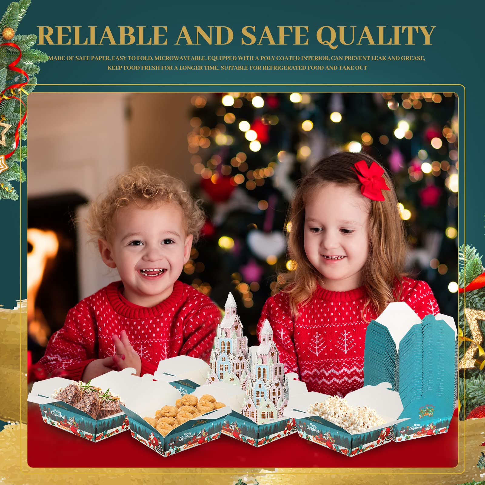 Amazon.co.jp: 50パック 38オンス クリスマス テイクアウトフード