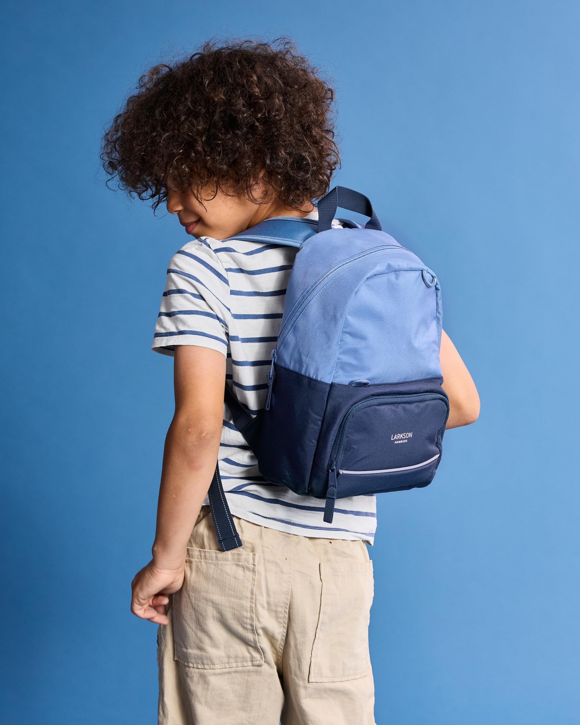 LARKSON Rucksack Kinder für Mädchen & Jungen Blau - Knut - Kleiner Kinderrucksack mit Brustgurt - Ab 2 Jahre - 6L - Wasserabweisend