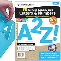 Vista 14 de 209 letras y números blancos de 3 pulgadas, letras mayúsculas, números, puntuación, tarjetas hechas en Estados Unidos para póster, tablón