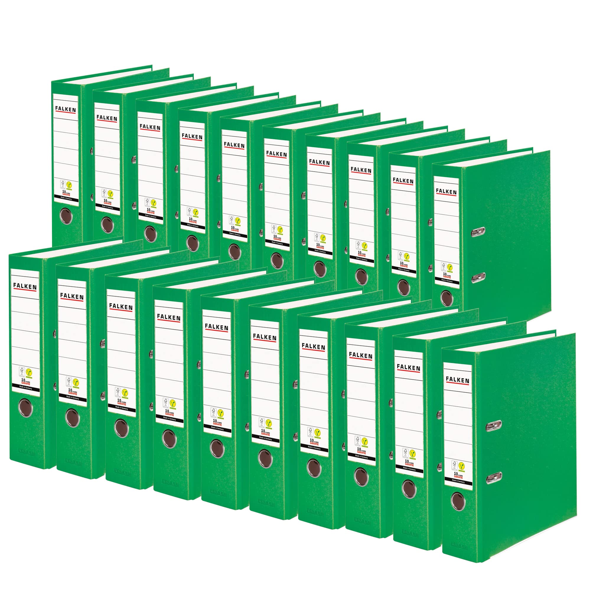 Exacompta - Ref 11286739007F - FALKEN - Vegan PP Lever Arch Files - Suitable for A4 Documents, 80mm Spine , Spine Label, Metal Finger Hole - Light Green (Pack of 20) โ image 1