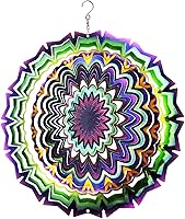 Vista 28 de FONMY - Molinillo de viento con forma de mandala y con bola de cristal en 3D, de acero inoxidable, atrapasol, ideal como regalo de Navidad