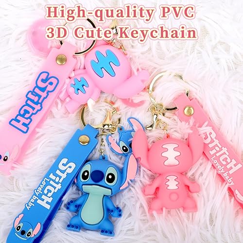 Miniatura 3 de HTPARY Llavero de puntada para niños, 3 piezas, llavero de dibujos animados, regalo para niñas y niños, llaveros para regalos de cumpleaños y