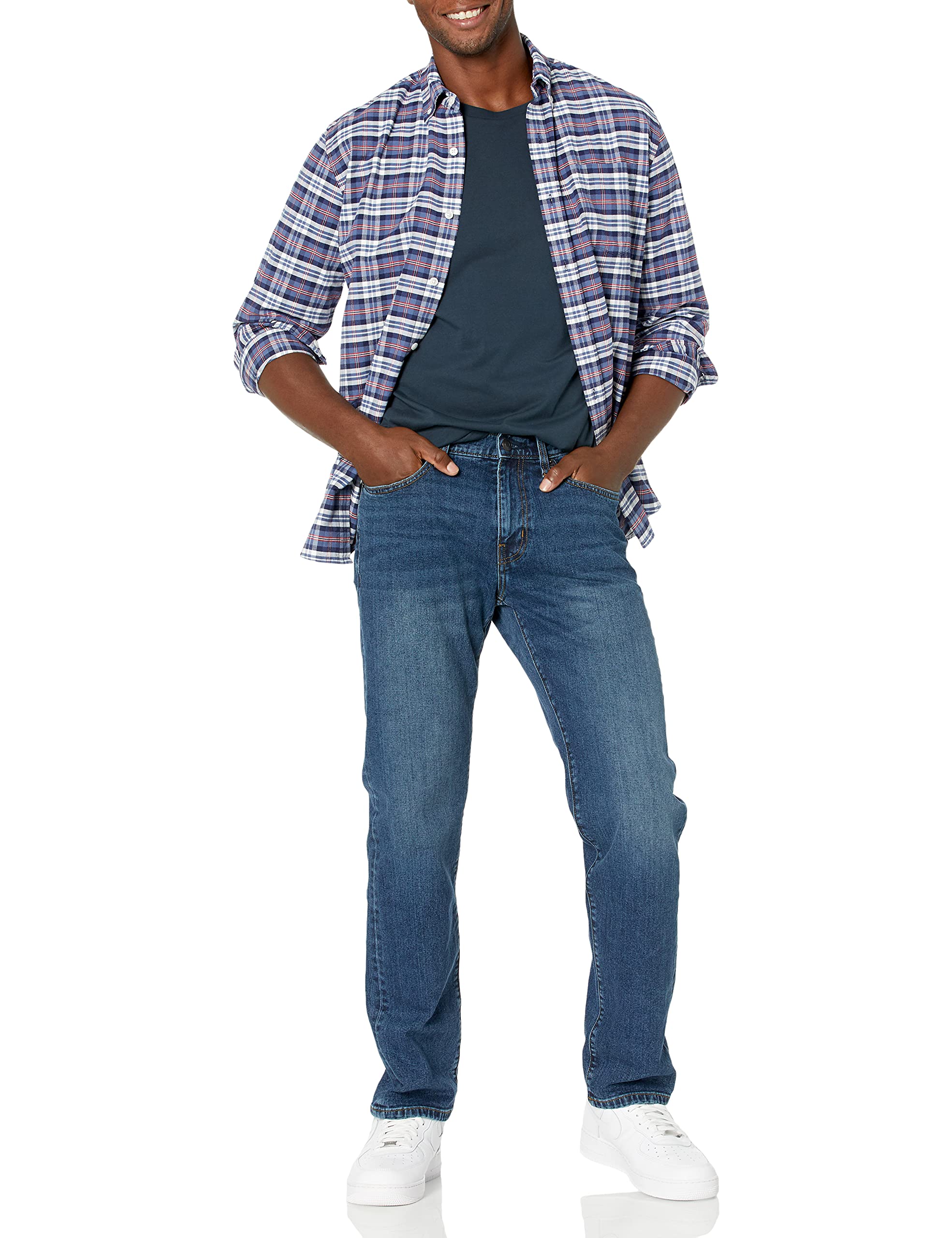 Amazon Essentials Jeans Elasticizzati con Taglio Dritto - colori fuori produzione Uomo