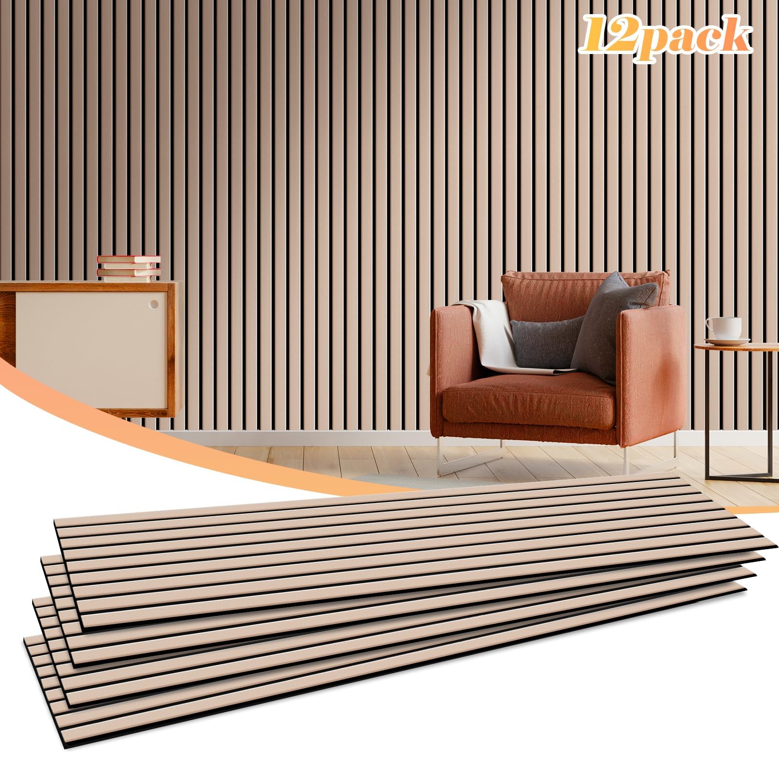 NZQXJXZ Paquete de 12 Paneles Acústicos de Pared Grandes, Paneles Acústicos Insonorizados Autoadhesivos para Pared, 40 x 30 x 1 cm, Tratamiento Acústico para Estudio de Grabación de Oficina en Casa